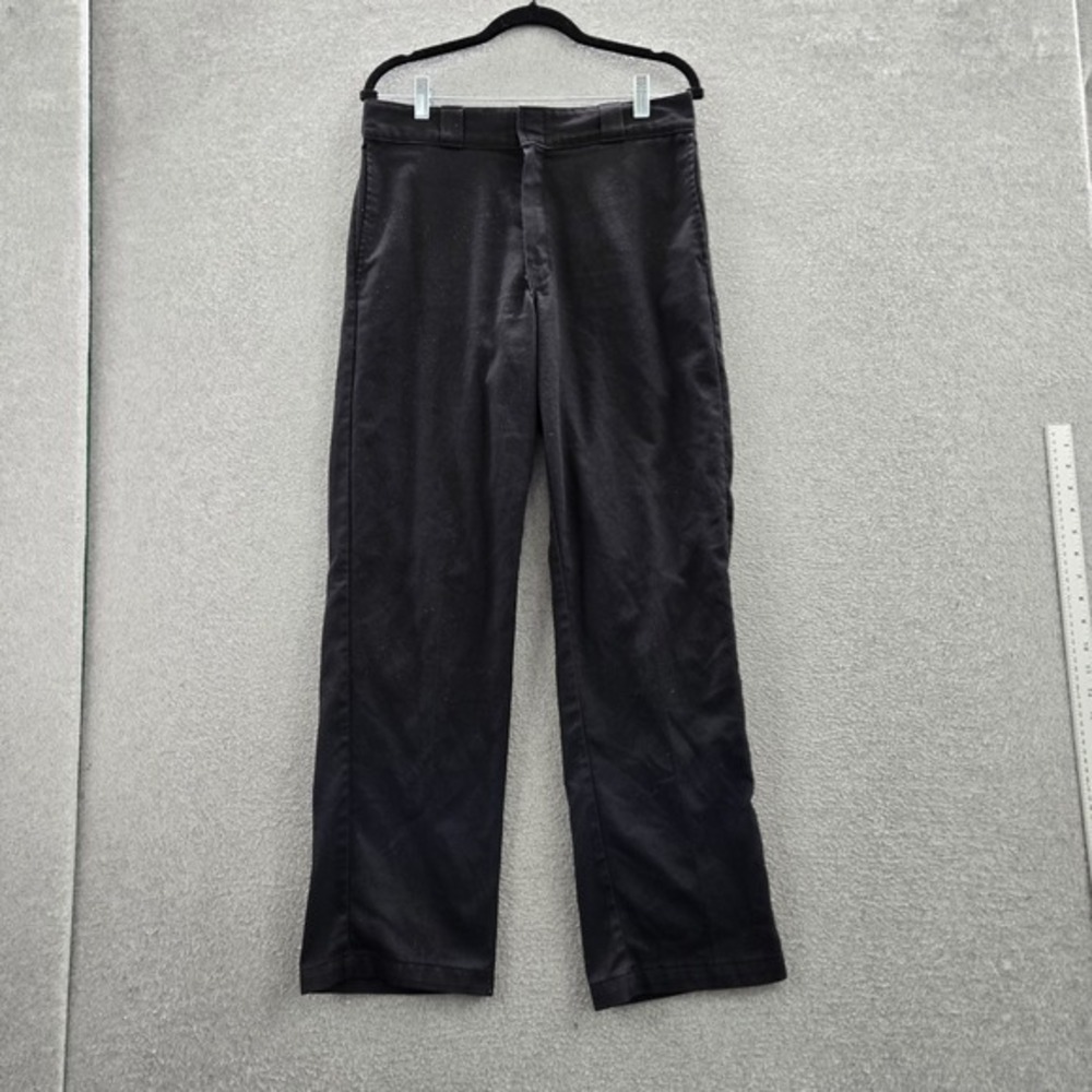 Dickies Men Pants 32X32 Black Chino Twill Workwear Logo 31"‎ Inseam